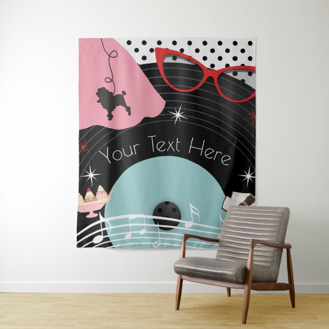 Tapiz Cincuenta años de 1950 vestidos con Fiesta retro v (In situ)