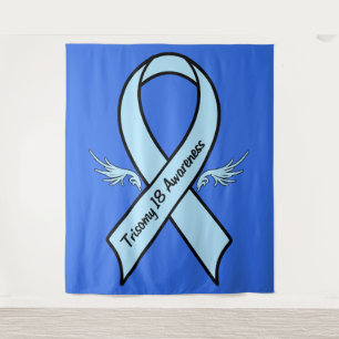 Tapiz Cinta de la conciencia del Trisomy 18 con las alas