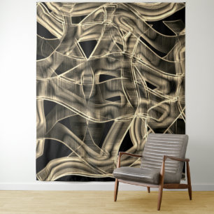 Tapiz Cintas curvadas beis, contrastadas por línea graba