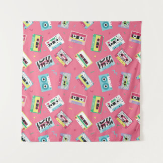 Tapiz Cintas de audio retro: estilo de los años 80.