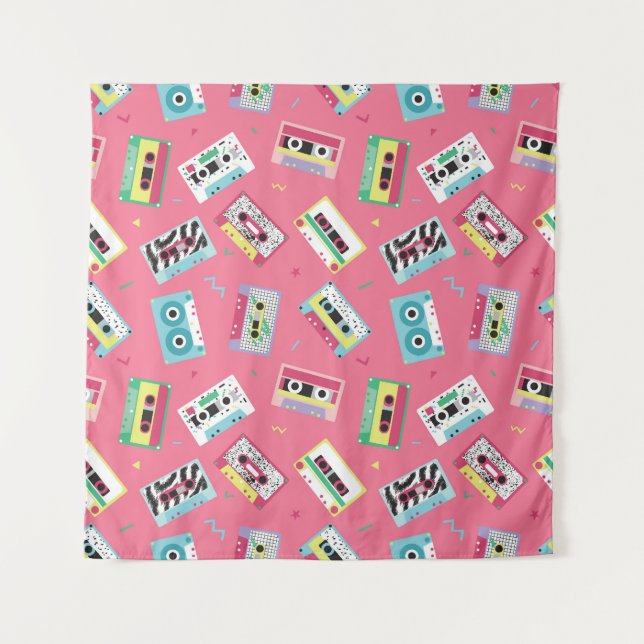 Tapiz Cintas de audio retro: estilo de los años 80. (Anverso)