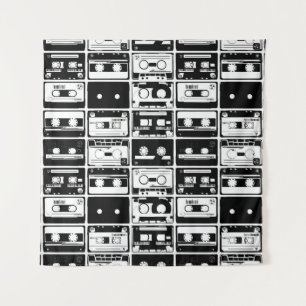Tapiz Cintas de audio retro, patrón anticuado.