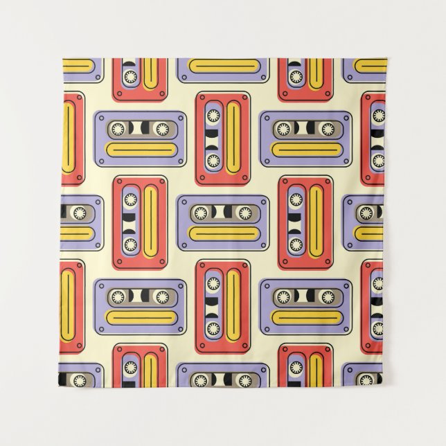 Tapiz Cintas de cassette retro: sin fisuras. (Anverso)