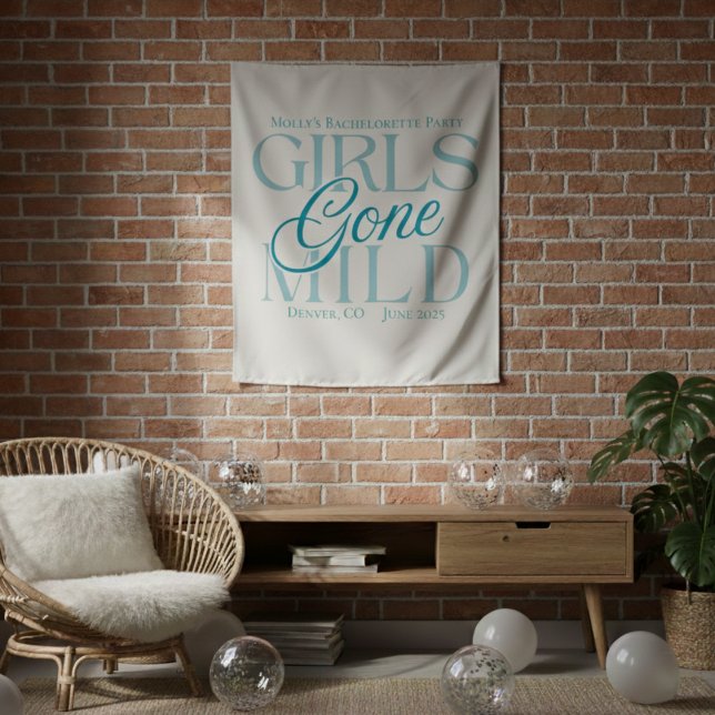 Tapiz Cintas de diseño de soltera personalizadas 'Girls  (Not every bachelorette party needs to be wild—and that’s exactly the vibe of Girls Gone Mild!)