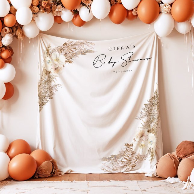 Tapiz CIRA de hierba de Pampas bohemio para baby shower (Subido por el creador)