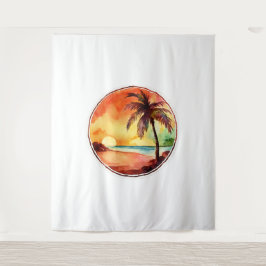 Tapiz Círculo de agua de la circunferencia de la palma