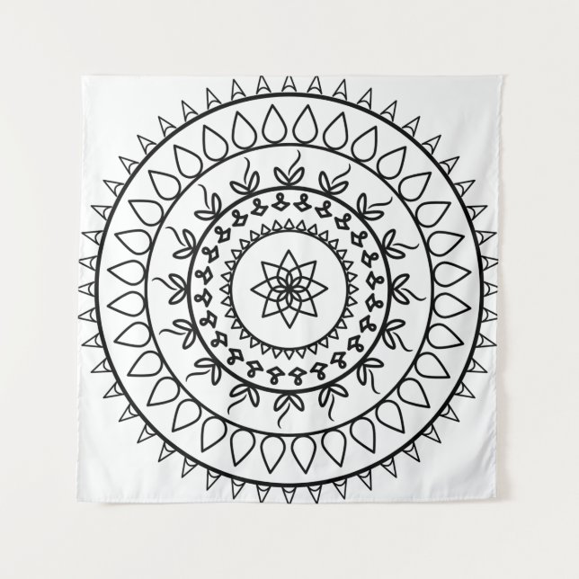 Tapiz Círculo espiritual del tatuaje de Mandala (Anverso)
