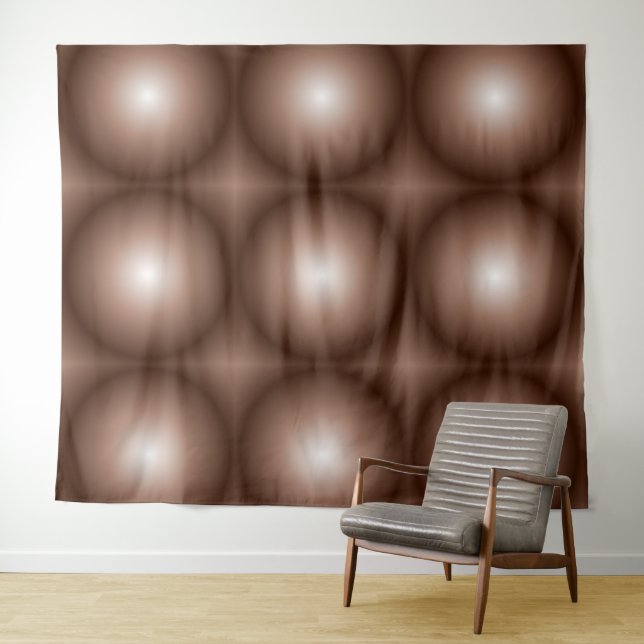 Tapiz Círculo geométrico 3D Círculo oscuro Mocha marrón  (In situ (horizontal))