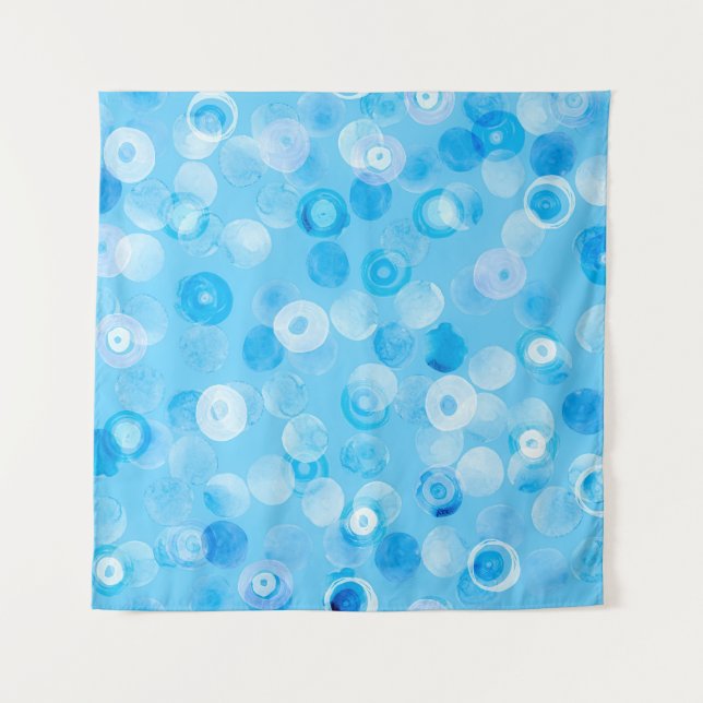 Tapiz Círculos de invierno: Resumen de puntos de polka. (Anverso)