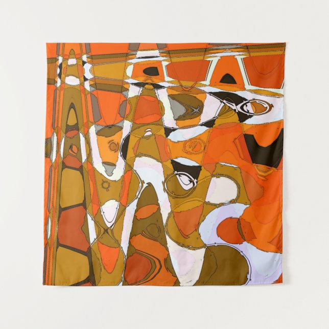 Tapiz Círculos otoñales brillantes: patrón abstracto. (Anverso)