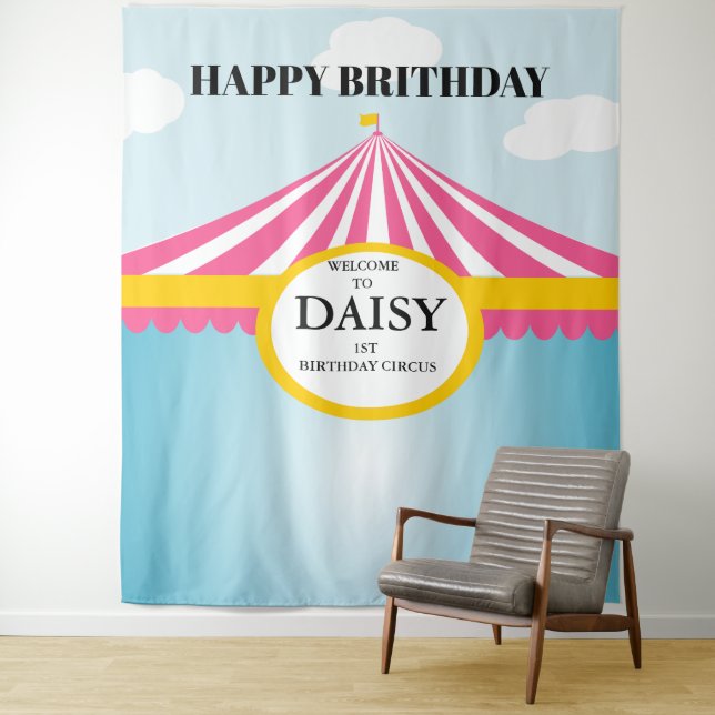 TAPIZ CIRCUS BIRTHDAY BACKDROP (In situ)