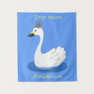 Tapiz Cisne blanco con personalizado de la corona