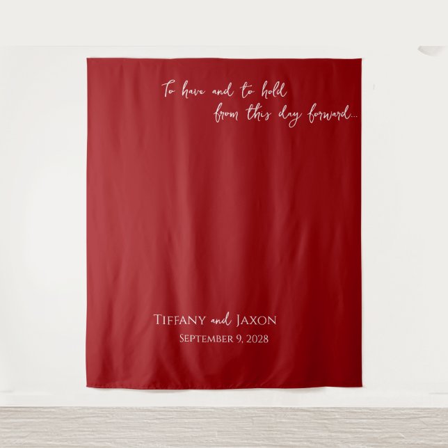 Tapiz Cita boda en blanco y rojo (Anverso)