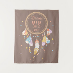 Tapiz Cita de Boho Brown, un Dreamcatcher tribal