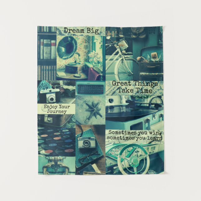 Tapiz Citas de Personalizados de Collage de tablero de h (Anverso)