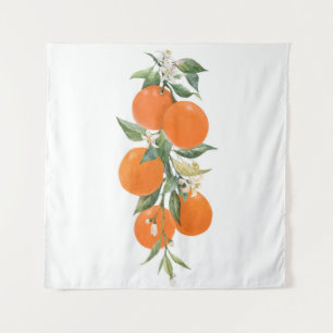 Tapiz Cítricos acuarelas frutos naranja limón