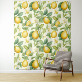 Tapiz Citrus de flores de limón mediterráneo