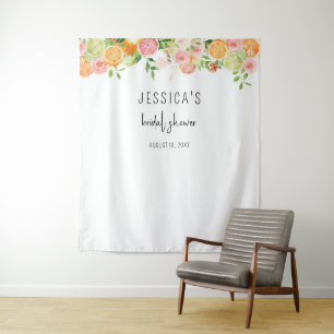 Tapiz Citrus Floral Bridal Shower Backdrop Recinto fotog