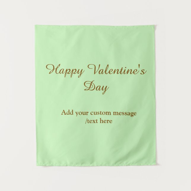 Tapiz Citrus green brown happy Valentine's day simple  (Anverso)