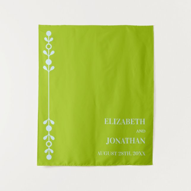 Tapiz Citrus Green & Coastal Blue Wedding (Anverso)