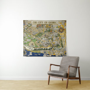 Tapiz Ciudad del mapa de Quebec