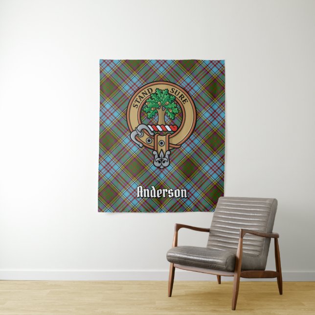 Tapiz Clan Anderson Tartan Tapestry (In situ)
