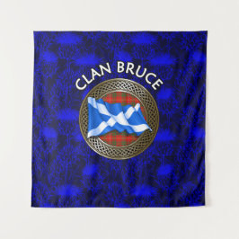 Tapiz Clan Bruce Tartan Knot & Flag