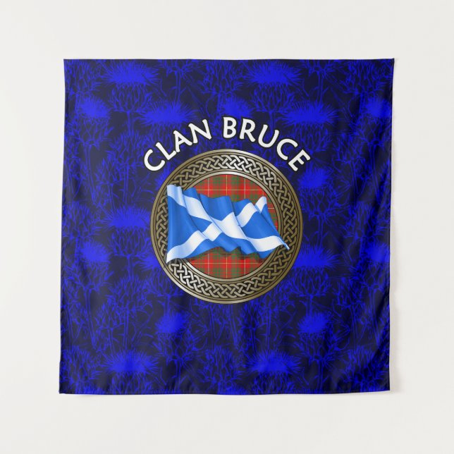 Tapiz Clan Bruce Tartan Knot & Flag (Anverso)