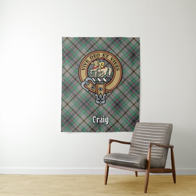 Tapiz Clan Craig Escudo por Tartán (In situ)