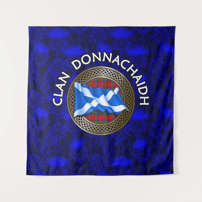 Tapiz Clan Donnachaidh | Robertson Tartan Knot & Flag (Anverso)