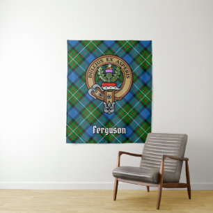 Tapiz Clan Ferguson Escudo sobre Tartán