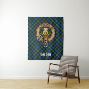 Tapiz Clan Gordon Escudo sobre Tartán