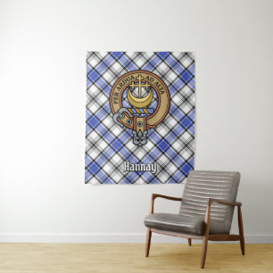 Tapiz Clan Hannay Escudo sobre Tartán