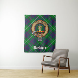 Tapiz Clan MacIntyre Escudo sobre Tartán
