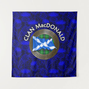 Tapiz Clan MacKenzie Escudo y Tartan Knot on Thistle