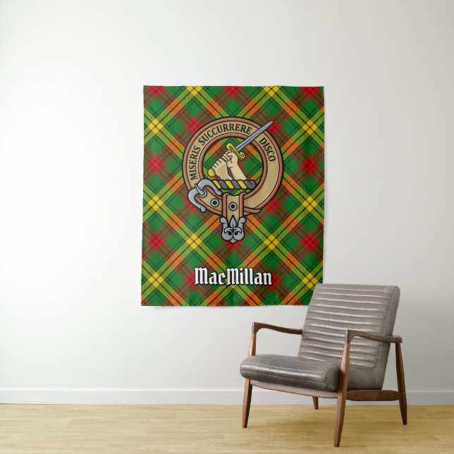 Tapiz Clan MacMillan Escudo sobre Tartán (In situ)