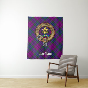 Tapiz Clan Wardlaw Escudo sobre Tartán