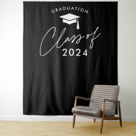 Tapiz Clase de 2024 Graduación Simple