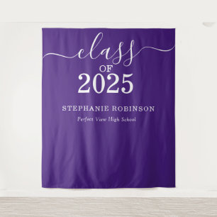 Tapiz Clase de 2025 Purple Graduation Backdrop Prop