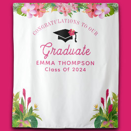 Tapiz Clase Luau De Graduación Aloha De Fondo 2024