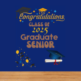 Tapiz Clase Superior Azul de Graduación 2025