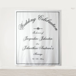 Tapiz Clásico Elegante Personalizado Fondo de Boda Blanc