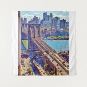 Tapiz Clásico Puente de Brooklyn de la Ciudad de Nueva Y