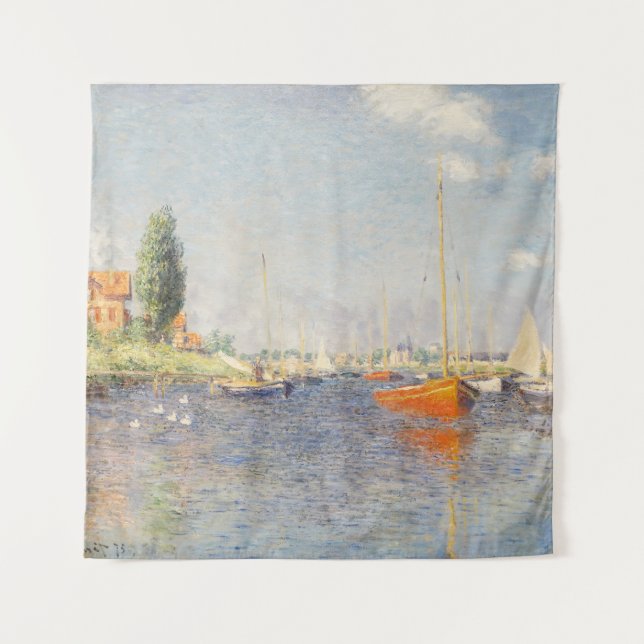 Tapiz Claude Monet. Barcas Rojas, Argenteuil (Anverso)