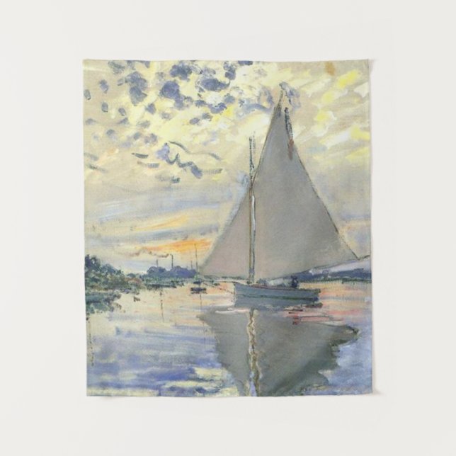 Tapiz Claude Monet - Barco De Navegación En Le Petit Gen (Anverso)