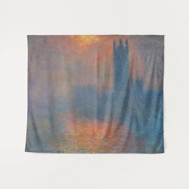 Tapiz Claude Monet - Cámaras del Parlamento Londres (Anverso (horizontal))