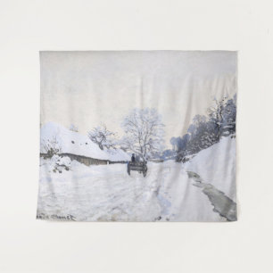 Tapiz Claude Monet - Carro en el camino nevado en Honfle