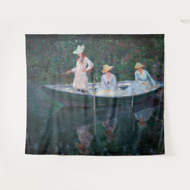 Tapiz Claude Monet - En el barco Norvegienne en Giverny (Anverso (horizontal))