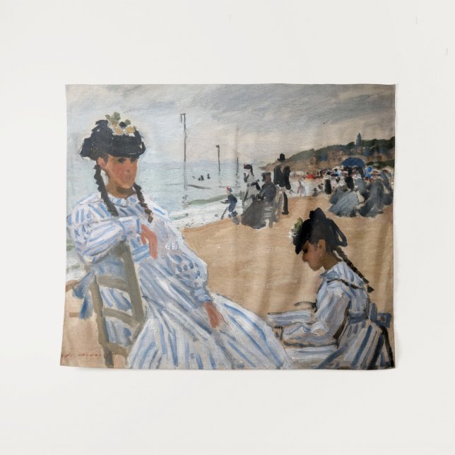 Tapiz Claude Monet - En la playa de Trouville (Anverso (horizontal))