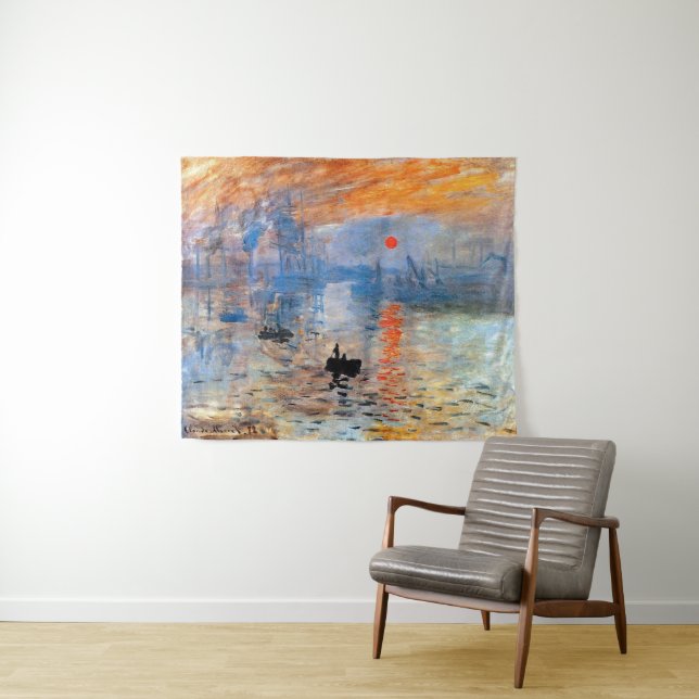 Tapiz Claude Monet Impresión Amanecer Póster Lienzo Prin (In situ (horizontal))
